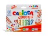 Carioca Stamperello, 12 culori, varf conic 1-7mm, stampila, cerneala non-toxica, antisufocare, set creioane colorate