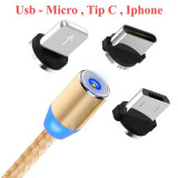 Cumpara ieftin Cablu Magnetic 3 in 1/iPhone Micro Usb Tip C