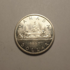 Canada 1 Dollar 1963 Piesa Frumoasa de Argint