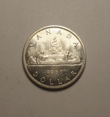 Canada 1 Dollar 1963 Piesa Frumoasa de Argint foto