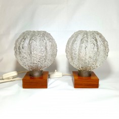 Set veioze Art Deco MCM Richard Essig, sticla Murano, vintage