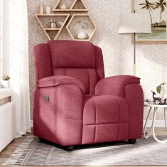 vidaXL Fotoliu rabatabil, roșu vin, material textil