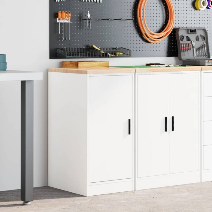 vidaXL Dulap depozitare garaj alb 40x51x85 cm lemn masiv de pin
