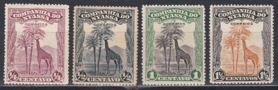 Nyassa Mozambic 1921-1923 - Girafă, MH (Guma originala, Sarniera) foto
