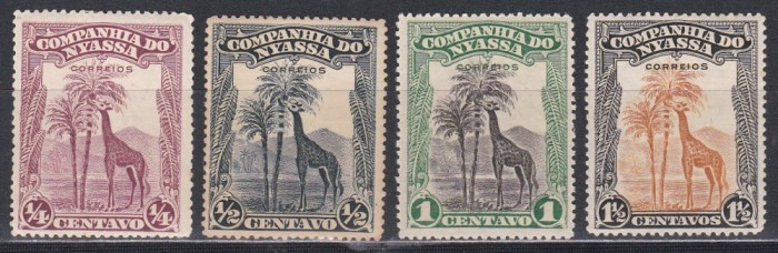 Nyassa Mozambic 1921-1923 - Girafă, MH (Guma originala, Sarniera)