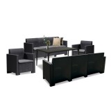 Set mobilier de gradina Leziter Nero III, 8 locuri, grafit