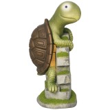 Outsunny Figurină de Grădină &quot;Broască Țestoasă Mică&quot;, Decorațiune de Grădină, rezistentă la intemperii, inclusiv lumină solară | Aosom Romania