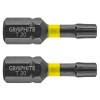 Set 2 biti impact GRAPHITE TX20 x 25mm, prindere 1/4&quot;, otel S2, HardWork ToolsRange, 56H513, Profesional