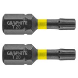 Set biti de impact TX20X25mm 1/4&quot; 2buc. GRAPHITE 56H513 HardWork ToolsRange