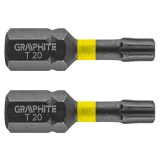 Set biti de impact TX20X25mm 1/4&quot; 2buc. GRAPHITE 56H513 HardWork ToolsRange