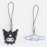 Charm pentru telefon mobil cu figurina, 2 modele, negru/alb, plastic, CMCLASS