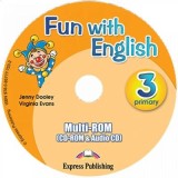 Curs de limba engleza Fun with English 3. Multi-rom (CD-ROM&amp;amp;Audio CD) - Jenny Dooley, Virginia Evans