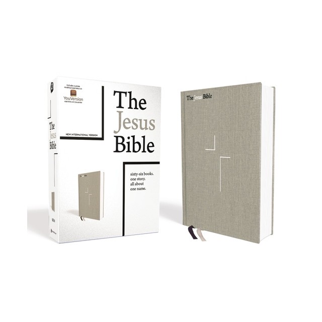 The Jesus Bible, NIV Edition, Cloth Over Board, Gray Linen, Comfort Print