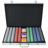 Set de poker cu 1000 de jetoane din aluminiu GartenMobel Dekor, vidaXL