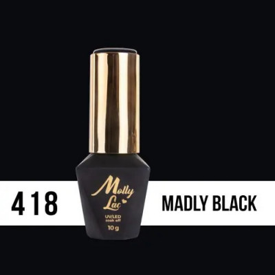 Gel UV/LED Molly Lac &amp;ndash; Madly Black 418, 10ml foto