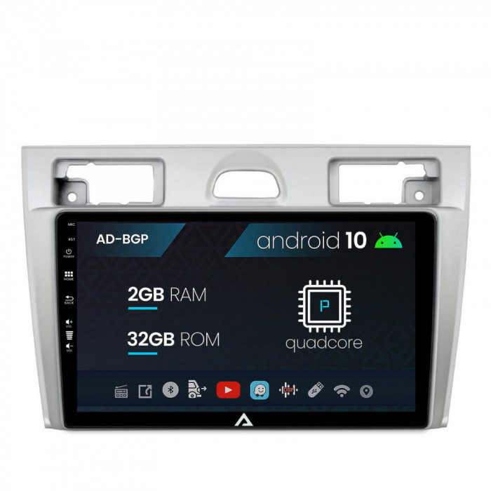 Navigatie Ford Fiesta (2002-2008), Android 10, P-Quadcore 2GB RAM + 32GB ROM, 9 inch - AD-BGP9002+AD-BGRKIT143