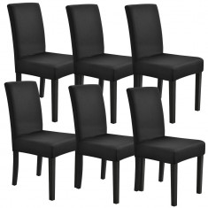 Huse pentru scaun S6 set 6 buc poliester/elastan negru [neu.haus] HausGarden Leisure