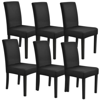 Huse pentru scaun S6 set 6 buc poliester/elastan negru [neu.haus] HausGarden Leisure foto