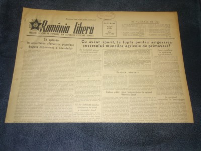 ZIARUL ROMANIA LIBERA 7 APRILIE 1953 foto