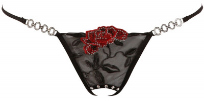 Chiloti Rose String Cottelli Collection - Negru foto