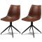 Set of 2 Light Brown Dining Chairs Isabel