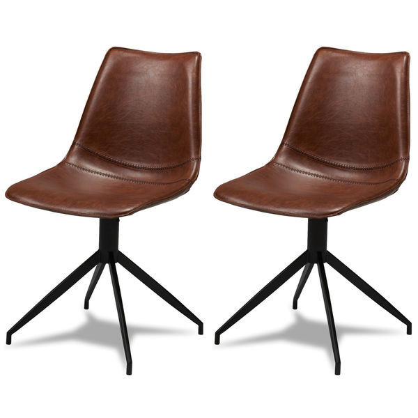 Set of 2 Light Brown Dining Chairs Isabel