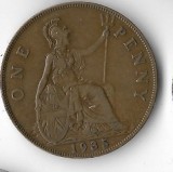 Moneda 1 penny 1935 - Marea Britanie
