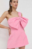 Cumpara ieftin Bardot rochie culoarea roz, mini, drept