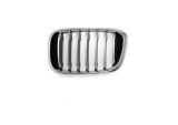 Grila masca fata BMW X3 (G01), 06.2017-2024; X4 (G02), 03.2018- model xLine, partea stanga, cu rame cromate, cu bandou cromat; negru,