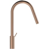 BATERIE BUCATARIE GUSTO, PIPA INALTA PIVOTANTA 360, EXTRACTIBILA, BRUSHED GOLD