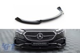 Spoiler Maxton Design versiunea 1 potrivit pentru bara de protectie frontala a Mercedes E-Class W214 A Design-Line sedan dupa 2023, lac negru Performa