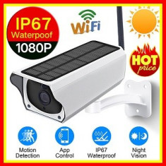 Camera Video Solara IP Wireless De Exterior HD Acumulatori Speaker Microfon foto