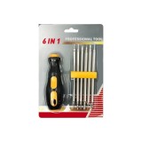 Set Surubelnita 6 in 1 Time Veranda No. 3060T, Tije Otel, Torx, Philips, Linie, Y30, M2.6, Antialunecare