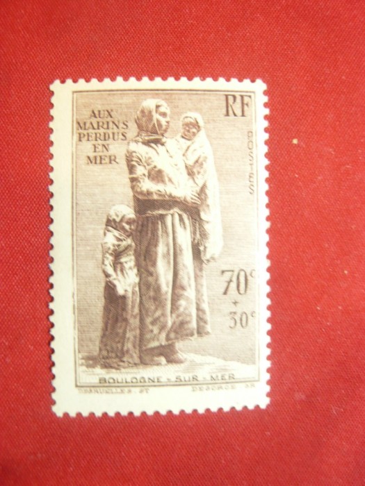 Serie 1 valoare Franta 1939 -Pt.Monument al Marinarilor Pierduti in Mare