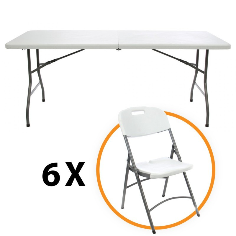 Set masa cu 6 scaune, pliant, pentru gradina, metal + plastic | arhiva  Okazii.ro