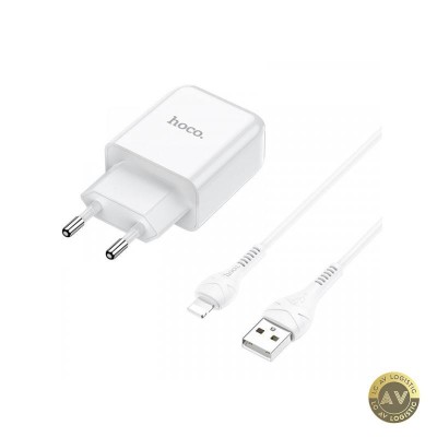 Incarcator Retea cu Cablu Lightning HOCO N2 10W 2A 1 x USB-A Alb foto