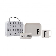 Design Letters set de mic dejun pentru copii Classics in a suitcase F 4-pack
