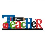 Decorațiune Lemn, Model Teacher, Multicolor, Dimensiuni 27x3x10cm, Oem
