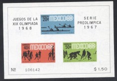 Mexico 1967 Sport Olympics imperf. sheet Mi.B7 MNH DC.013