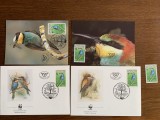 Austria - pasari - serie 1 timbr MNH, 2 FDC, 2 maxime, fauna wwf