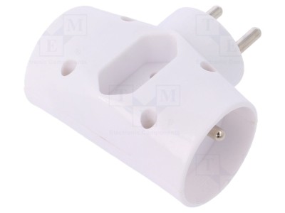 Conector Alimentare AC Spliter 2P Alb foto