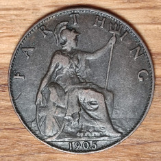 Marea Britanie - moneda de colectie - 1 farthing 1905 - Edward VII - superba !