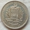 Venezuela 2 bolivar 1960 argint, America de Nord