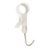 Cumpara ieftin Carlig multifunctional tubular suport prosop si ustensile, montare pe bara fara gaurire, ABS rezistent, alb, 8.7x3.5 cm