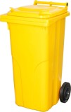 Pubela Europlast 120 L din HDPE, galbena, cu roti pentru colectare selectiva