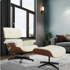 Fotoliu clasic lounge EAMES cu taburet