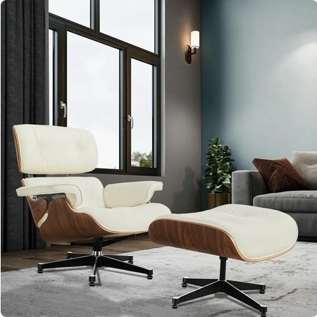 Fotoliu clasic lounge EAMES cu taburet