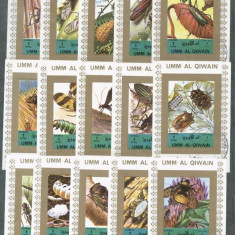 Umm al Qiwain 1973 Bugs, Insects, 15 mini imperf. sheet, used E.110