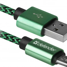 Cablu Date Micro Usb Defender USB08-03T PRO USB2.0 2.1A 1m Verde