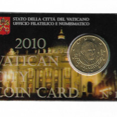 2010 Vatican CITY COIN CARD - 50 Euro Cent